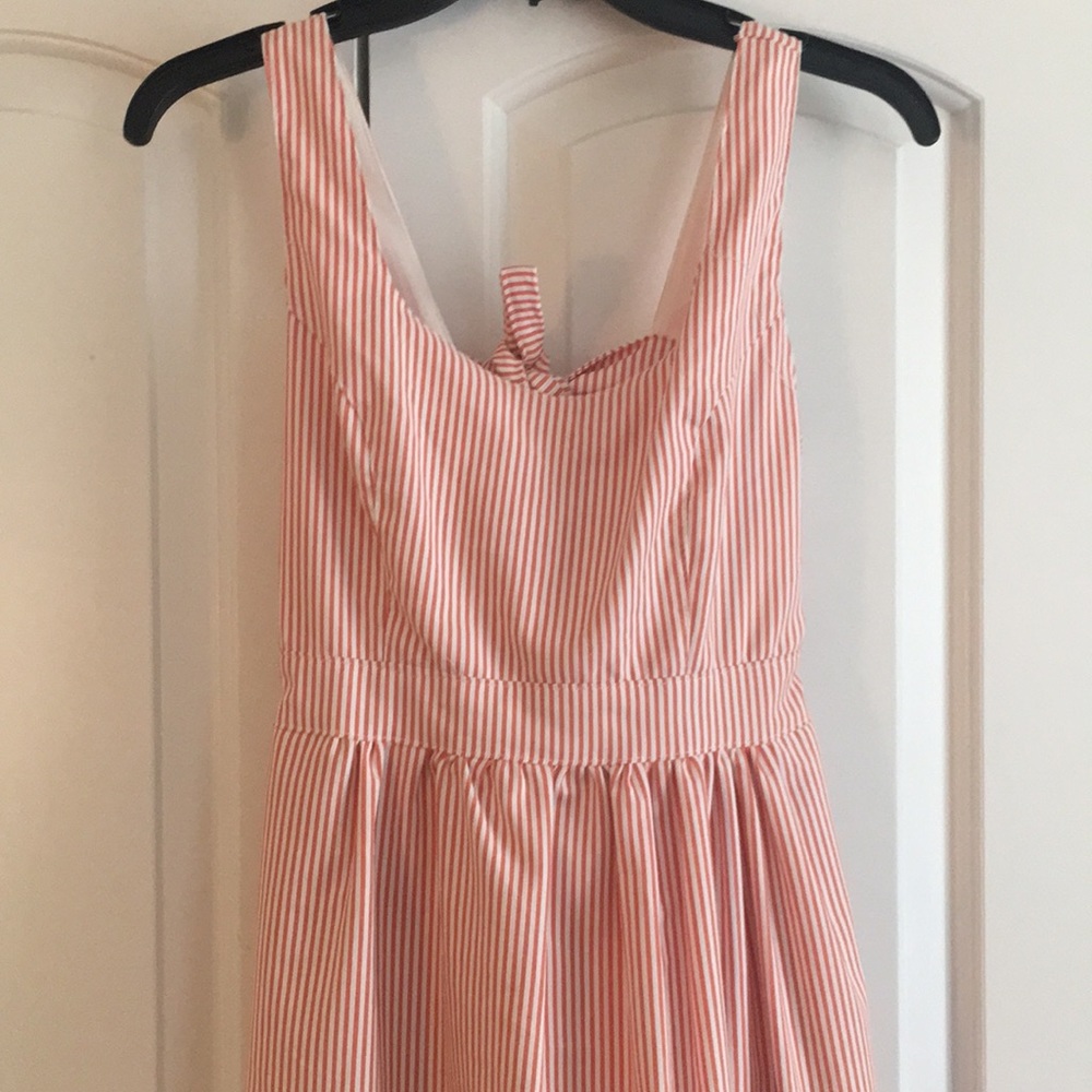Peach Seersucker Dress